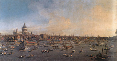 The River Thames with St Paul's Cathedral on Lord Mayor's Day Canaletto